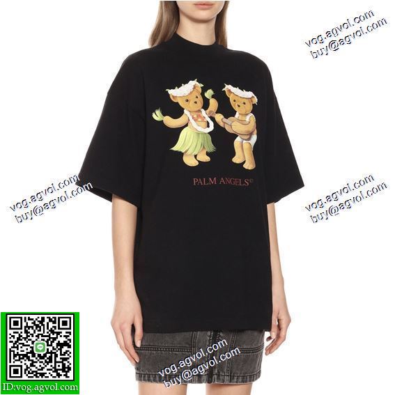 首胸ロゴ 2020秋冬 ハワイフラスコギター小熊半袖Tシャツ パーム エンジェルス Palm Angels スーパーコピー 2色可選
